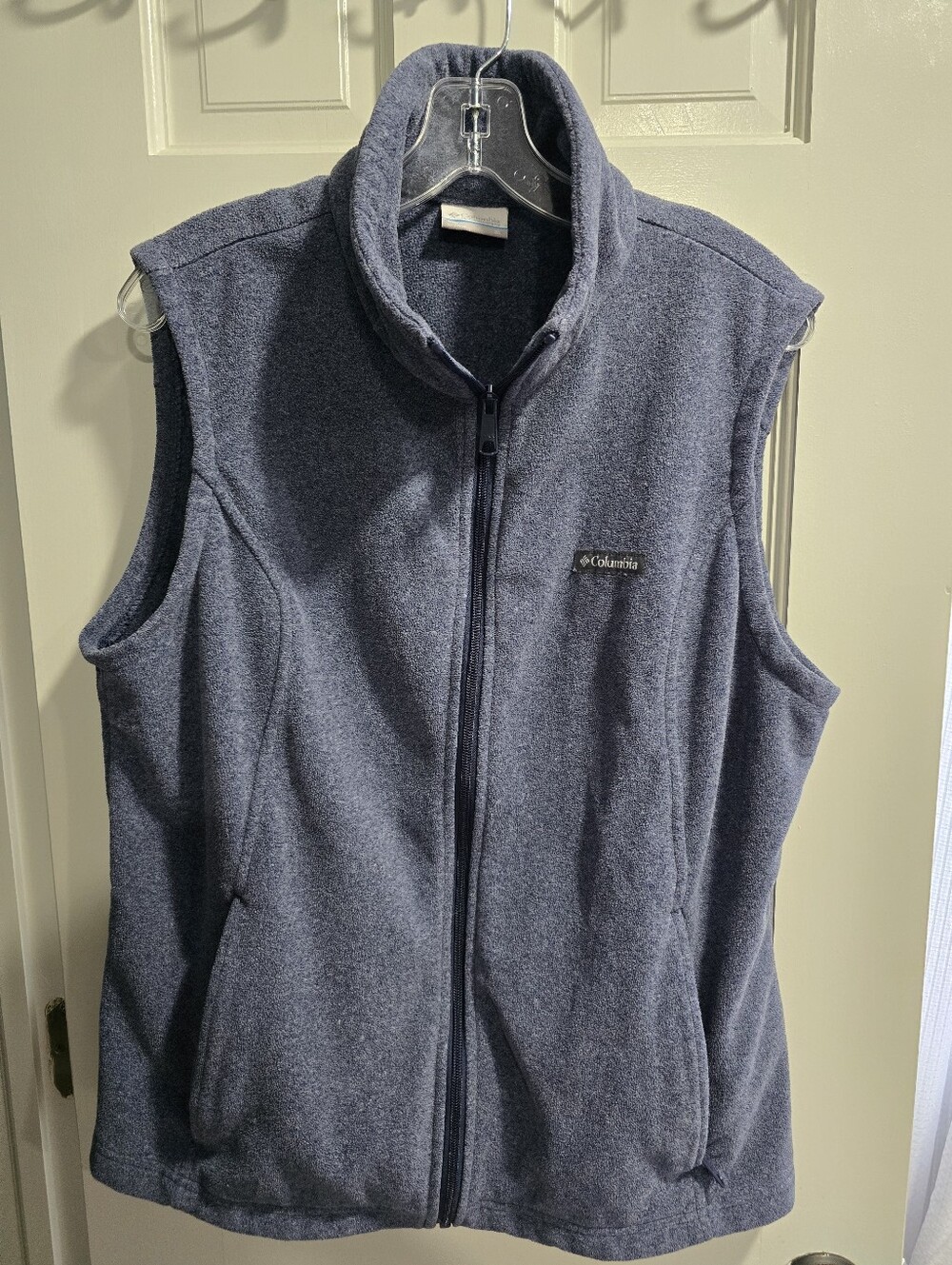 Columbia Women's Sawyer Rapids Grey Blue Fleece Vest with Full Zip. XL
